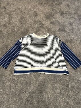 Madewell Striped Long Sleeve Tee in Navy & White